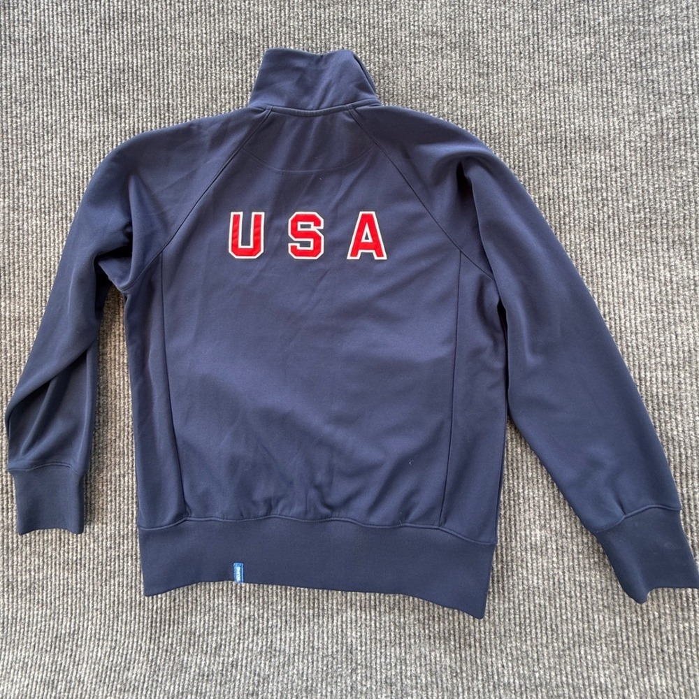 Nike Team USA Beijing 2008 Olympic Track Jacket Navy Blue Mens Large 08.08.08